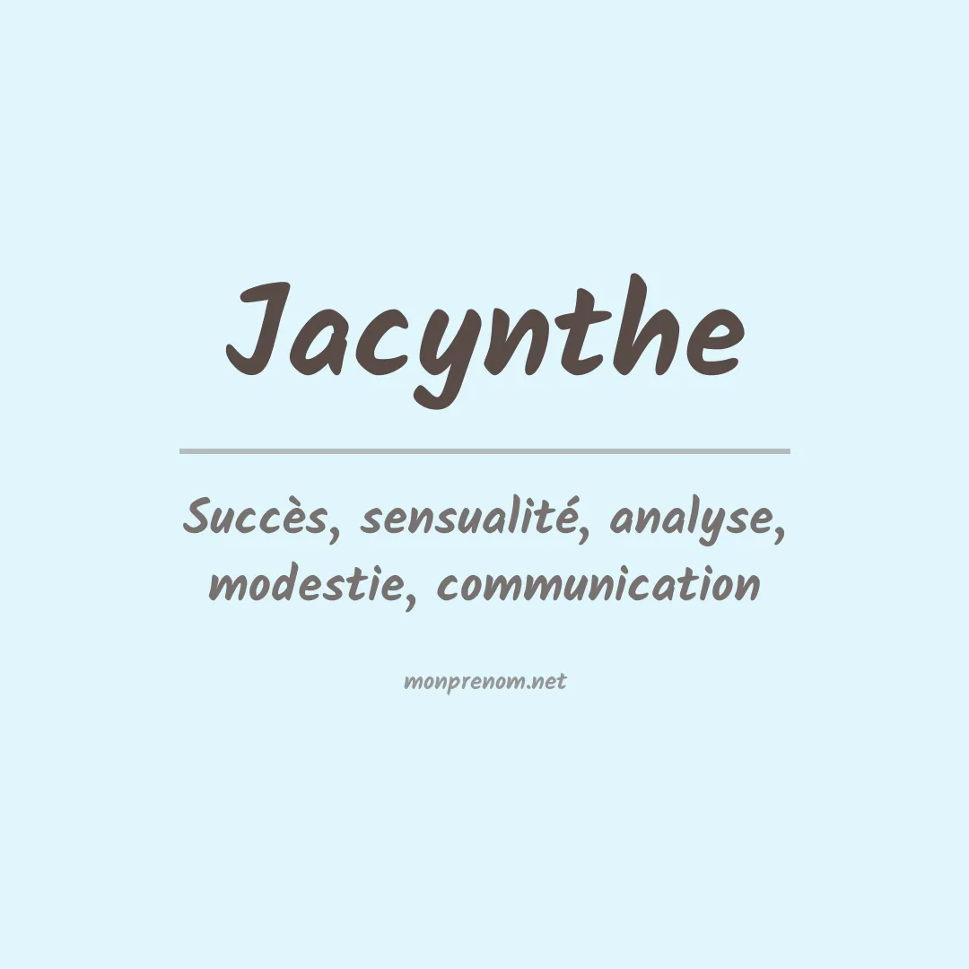 Signification du prénom Jacynthe