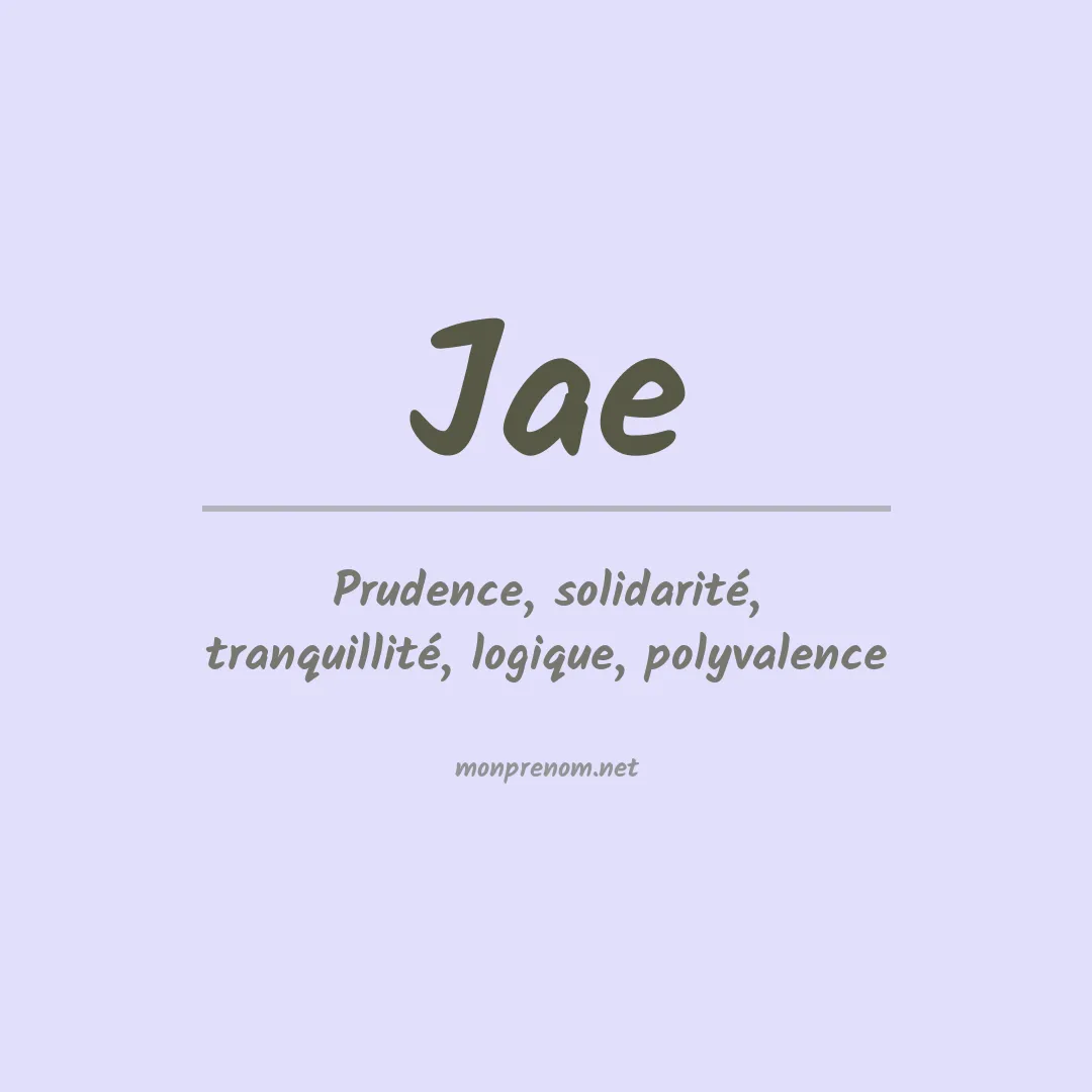 Signification du prénom Jae