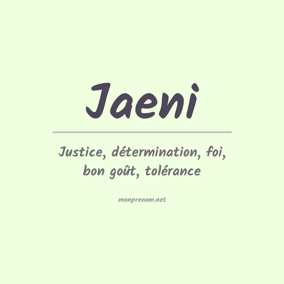 Prénom Jaeni