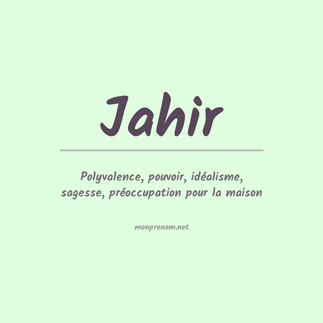 Prénom Jahir