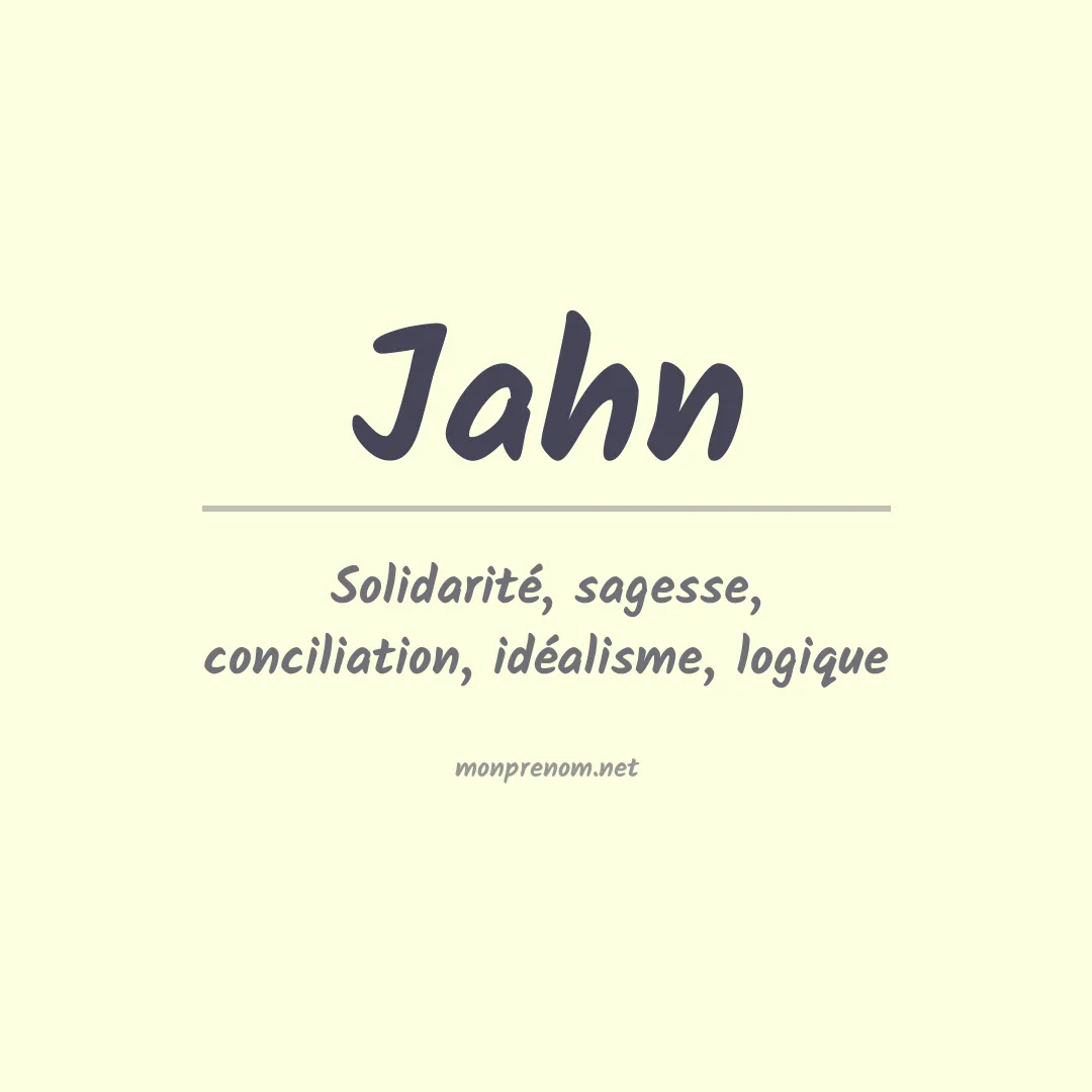 Prénom Jahn