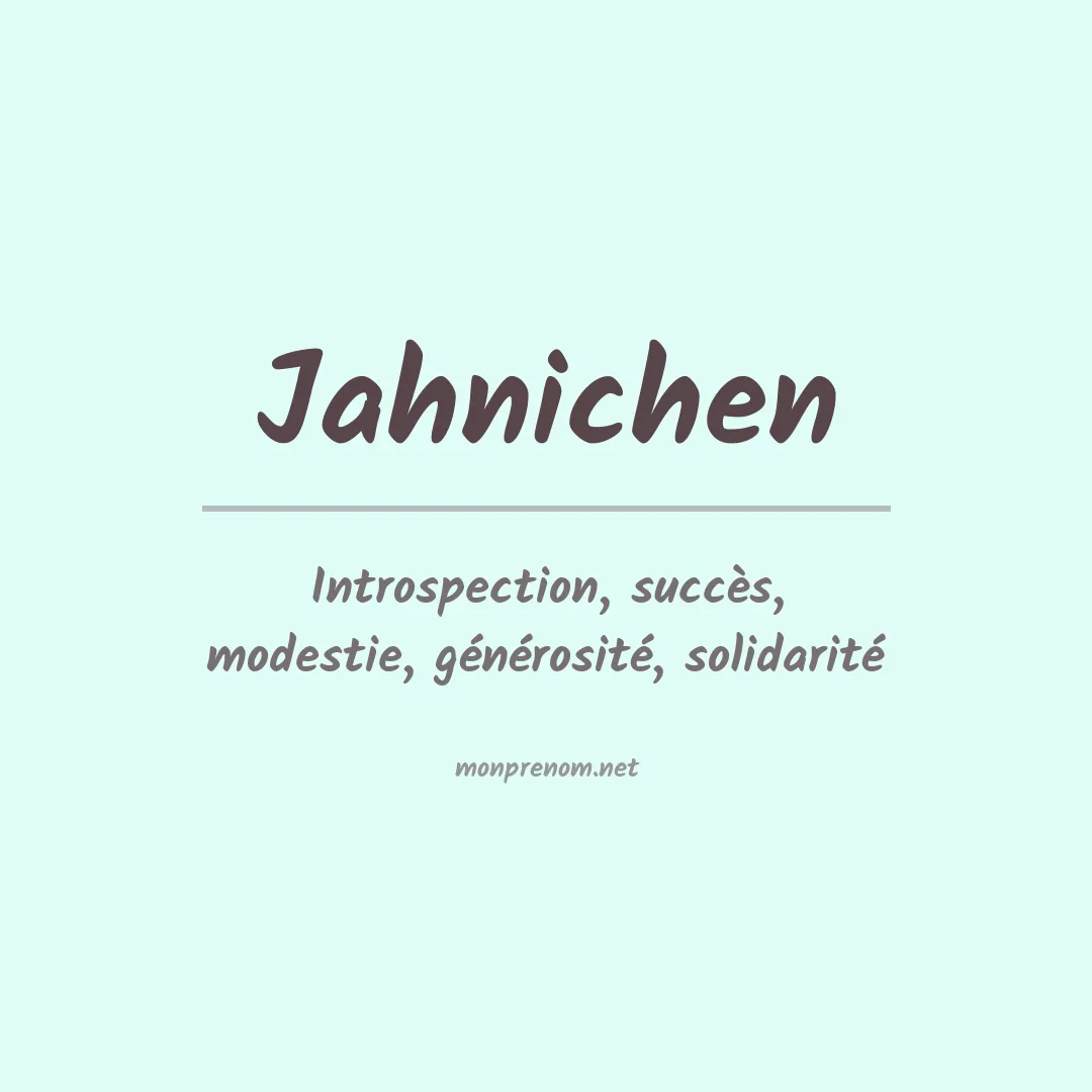 Signification du prénom Jahnichen