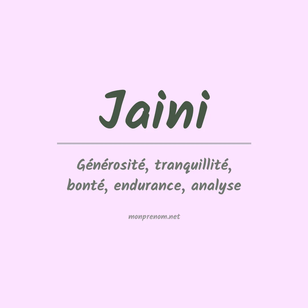 Prénom Jaini