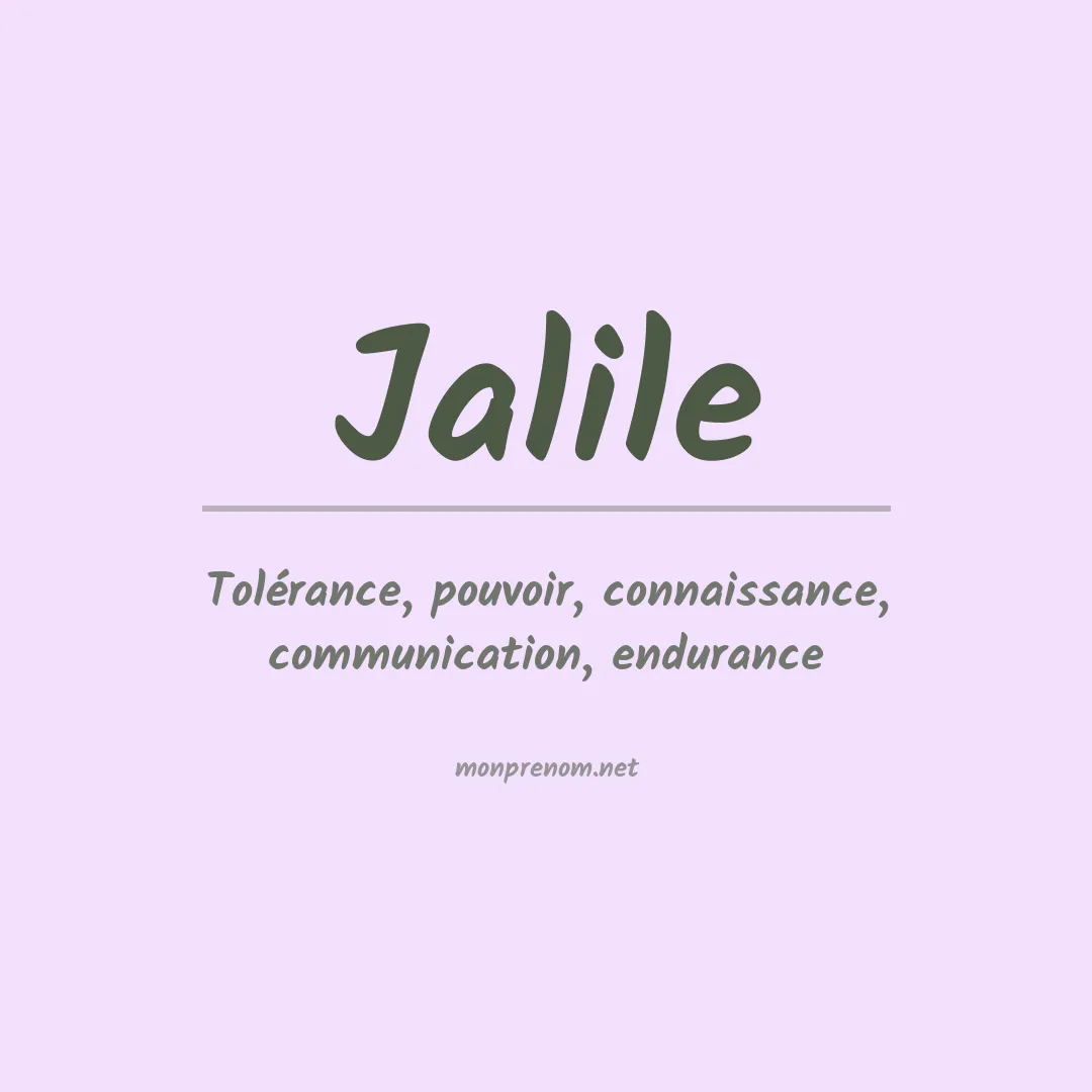 Signification du prénom Jalile