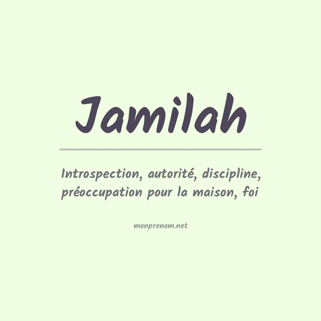 Signification du prénom Jamilah