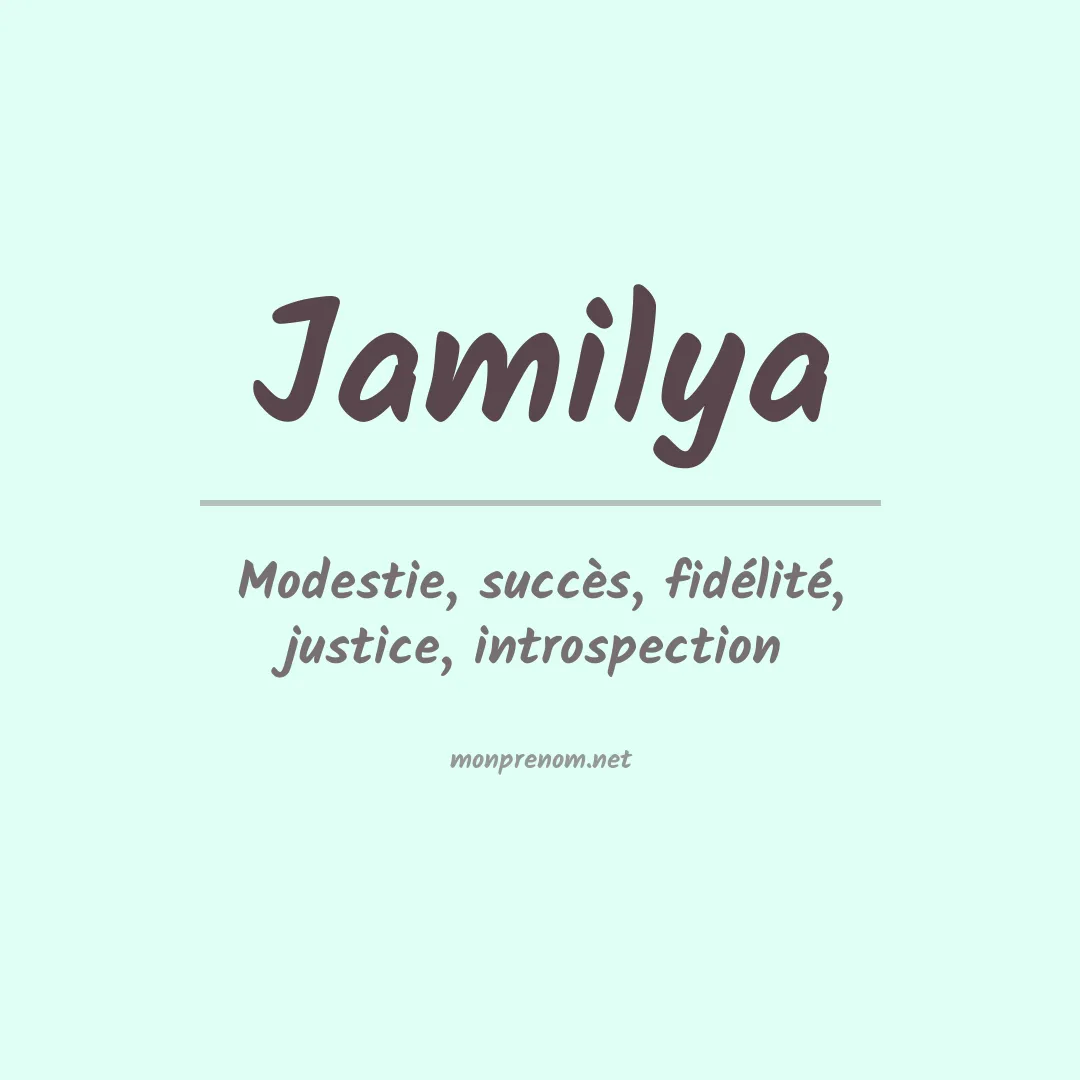 Signification du prénom Jamilya