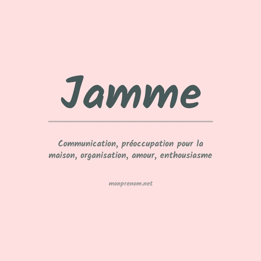 Signification du prénom Jamme