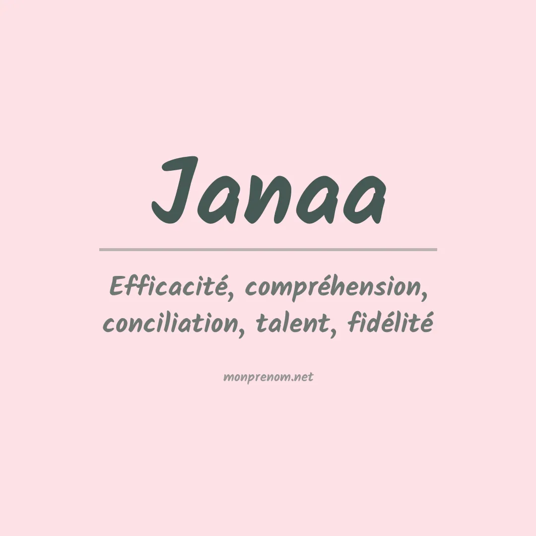 Signification du prénom Janaa