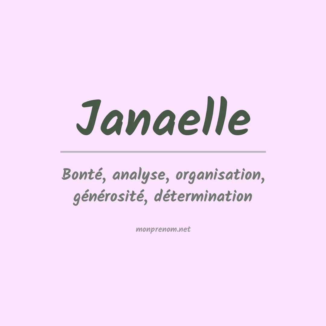 Signification du prénom Janaelle