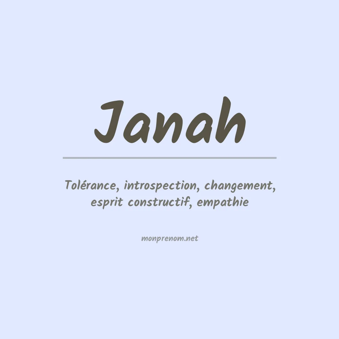 Signification du prénom Janah