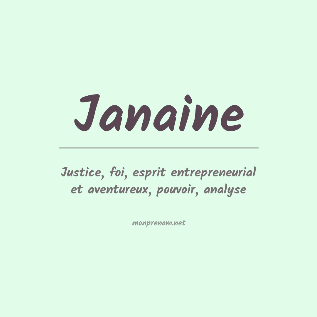 Signification du prénom Janaine