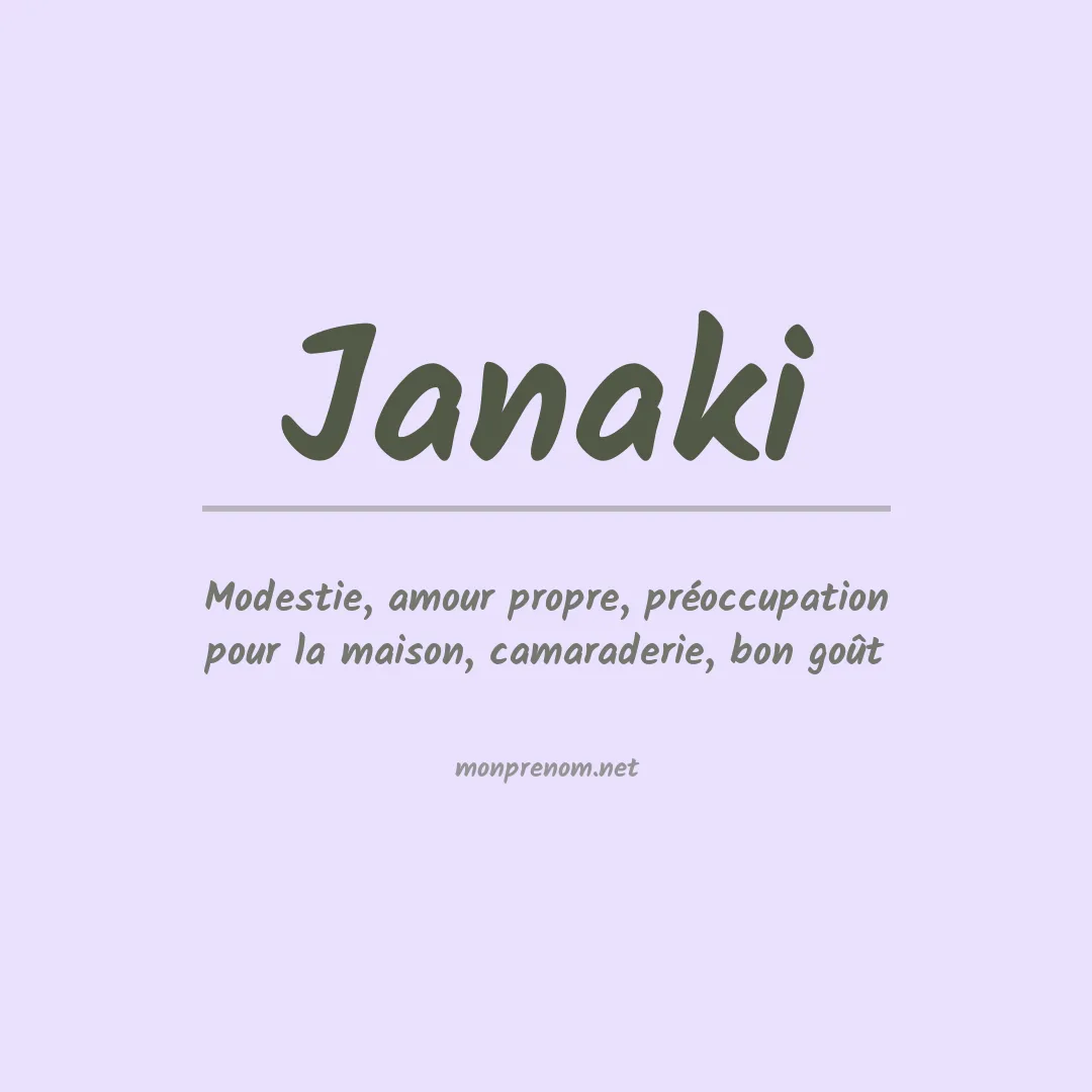 Signification du prénom Janaki