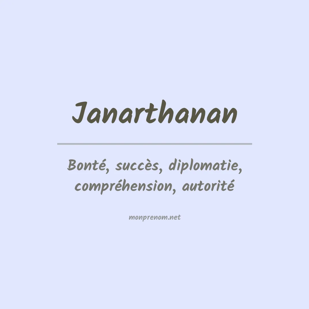 Signification du prénom Janarthanan