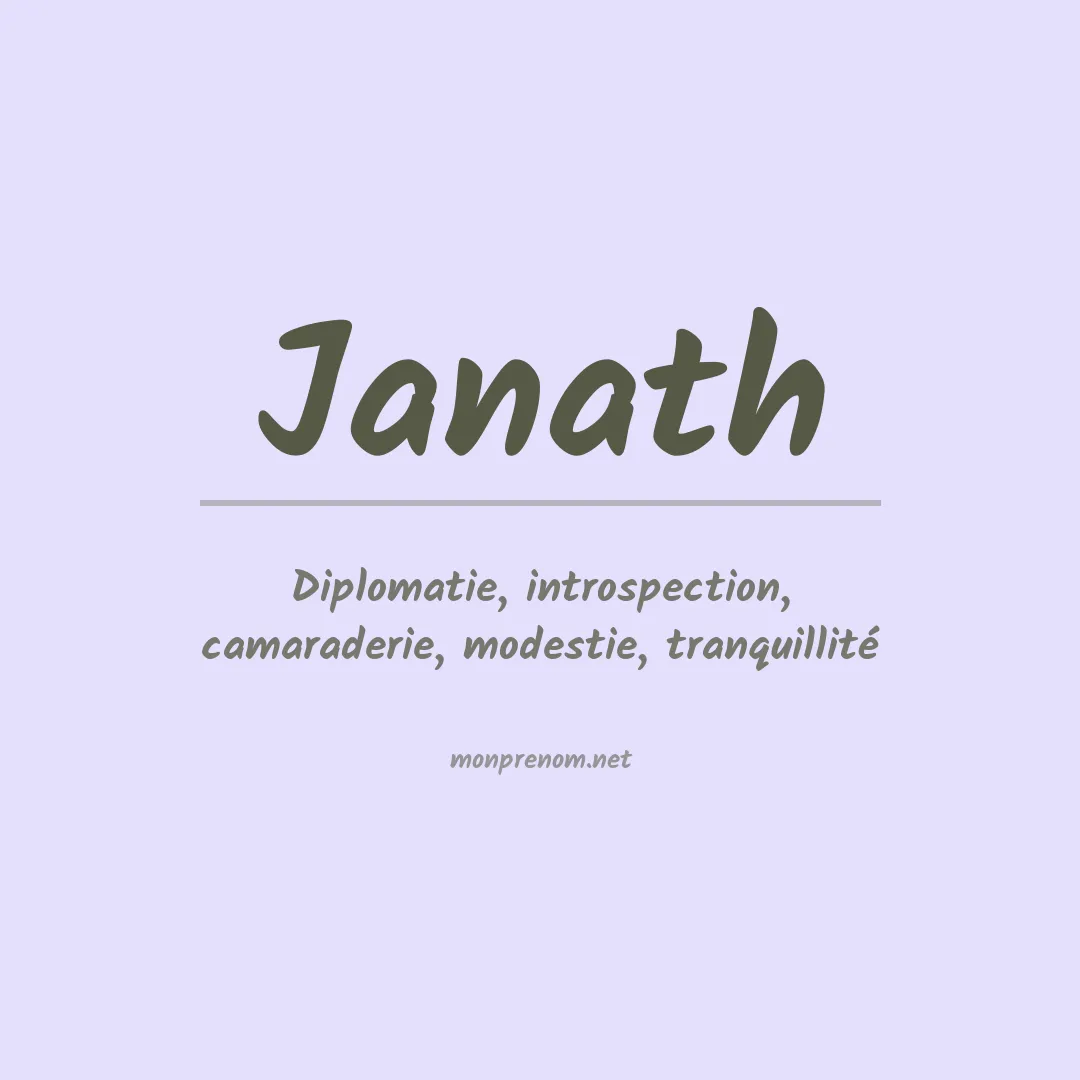 Signification du prénom Janath