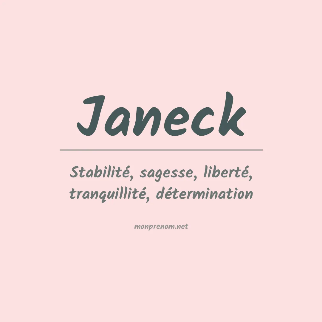 Signification du prénom Janeck