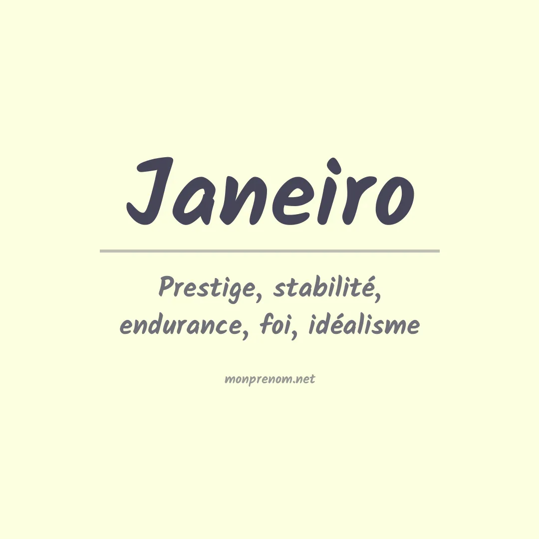 Signification du prénom Janeiro