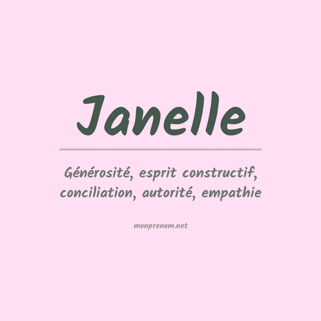 Signification du prénom Janelle