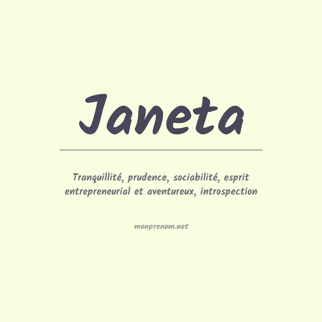 Prénom Janeta