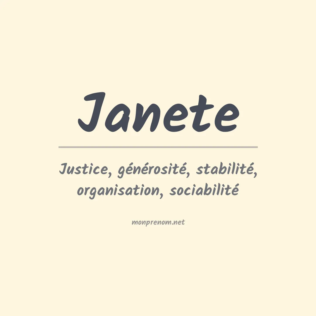 Signification du prénom Janete