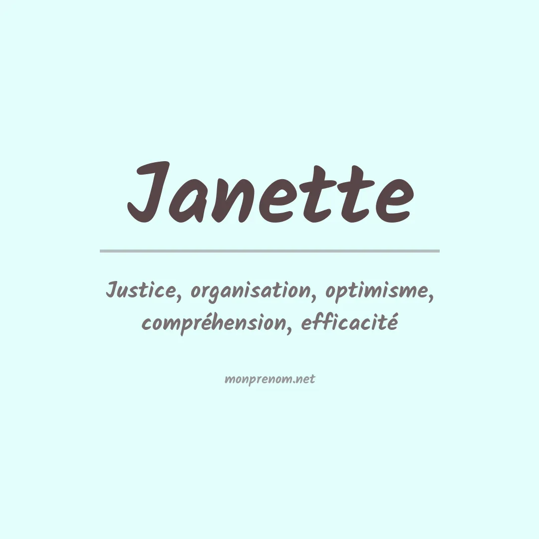 Signification du prénom Janette