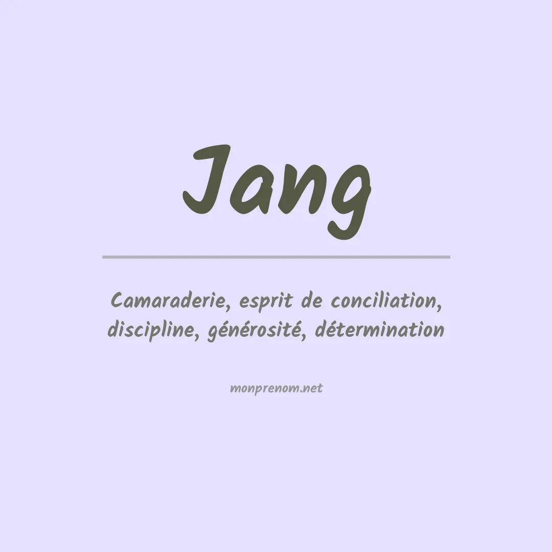 Prénom Jang