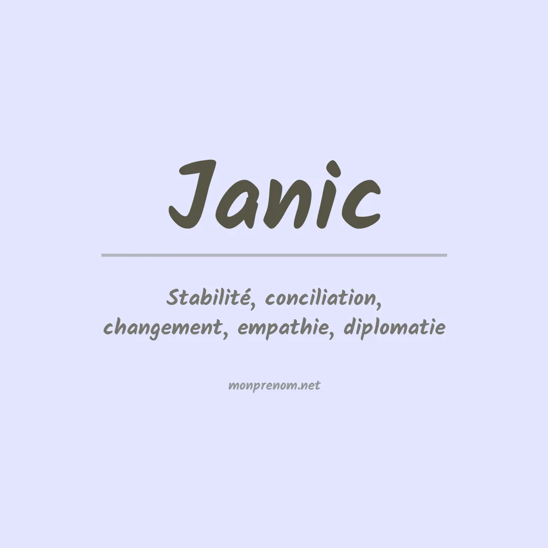 Signification du prénom Janic