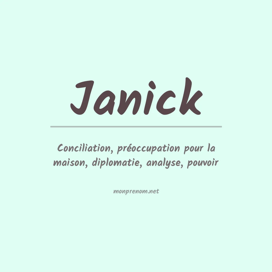Prénom Janick