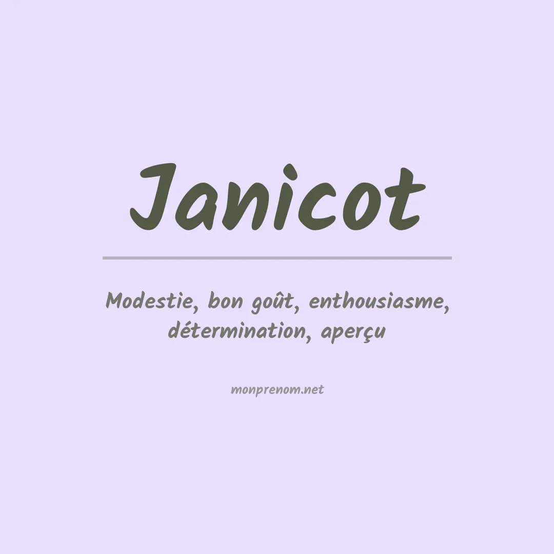Signification du prénom Janicot