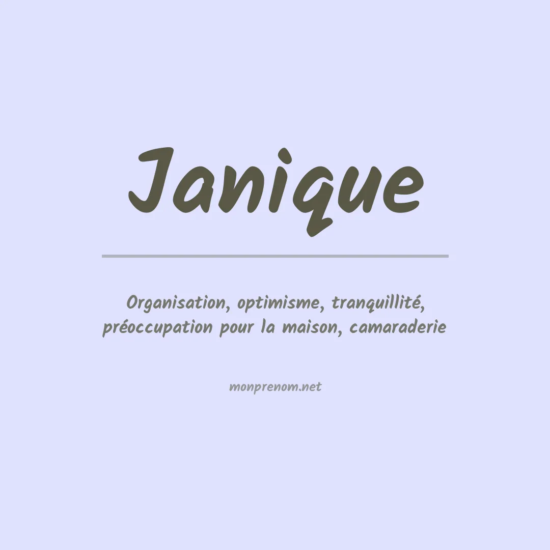 Signification du prénom Janique