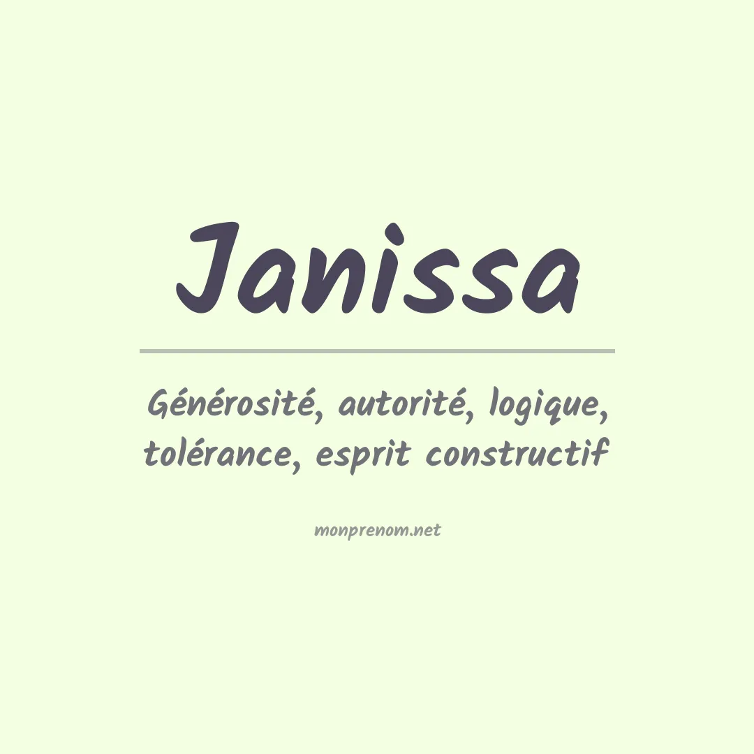 Signification du prénom Janissa