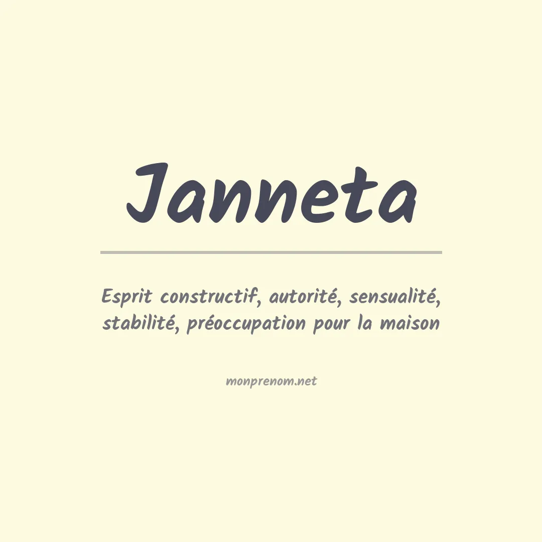 Signification du prénom Janneta