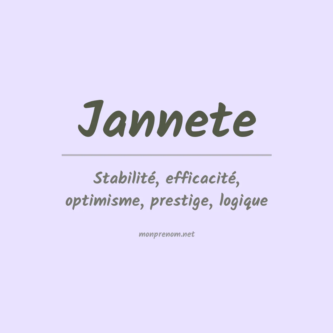 Signification du prénom Jannete