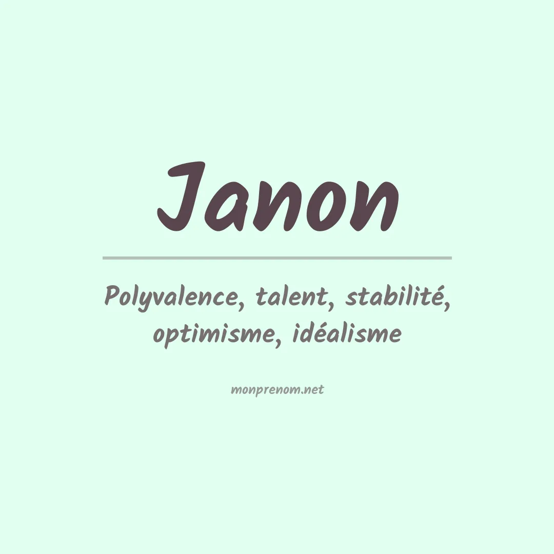 Signification du prénom Janon