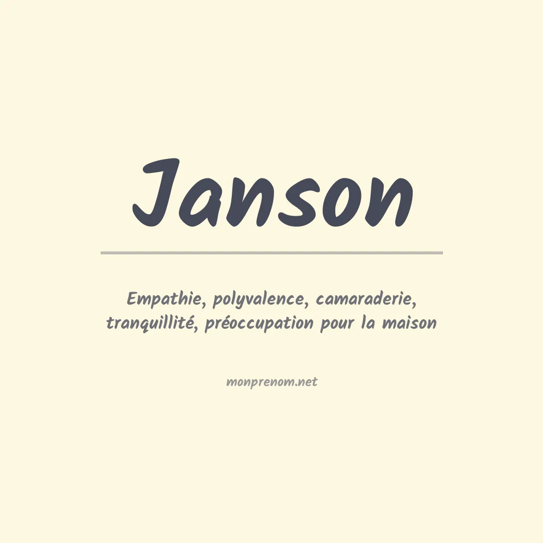 Prénom Janson