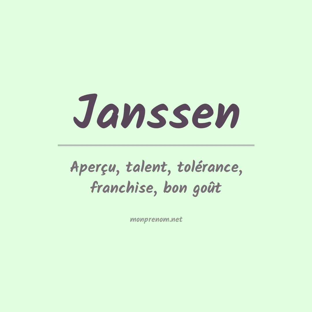 Prénom Janssen