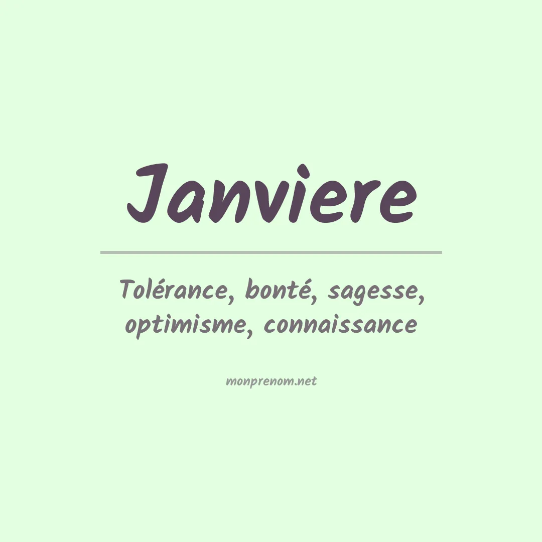 Signification du prénom Janviere