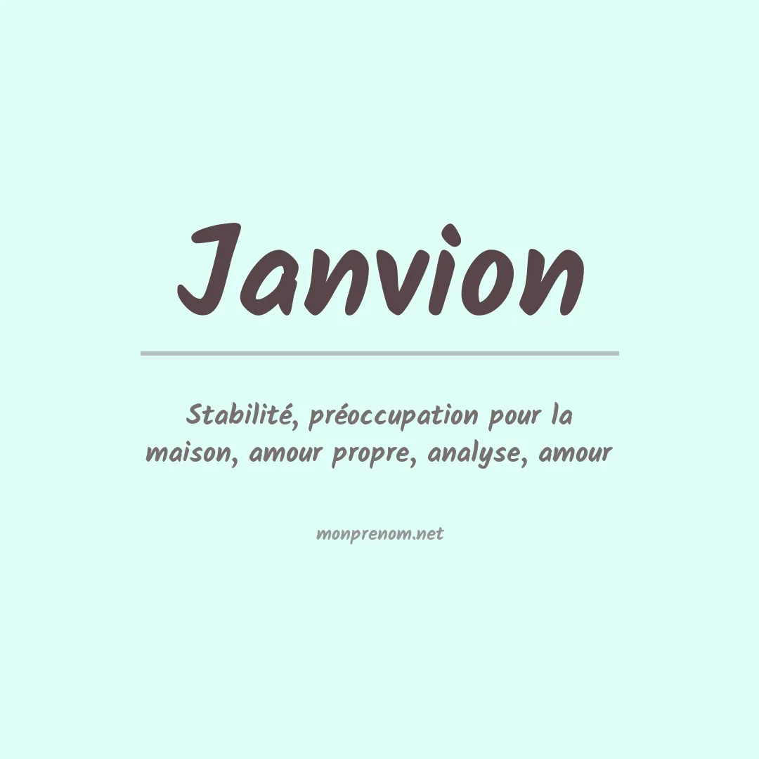 Signification du prénom Janvion