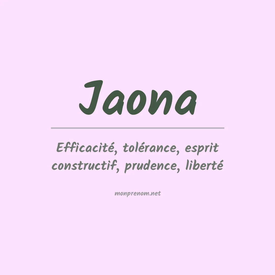 Signification du prénom Jaona