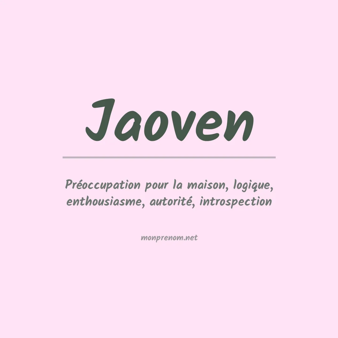 Signification du prénom Jaoven