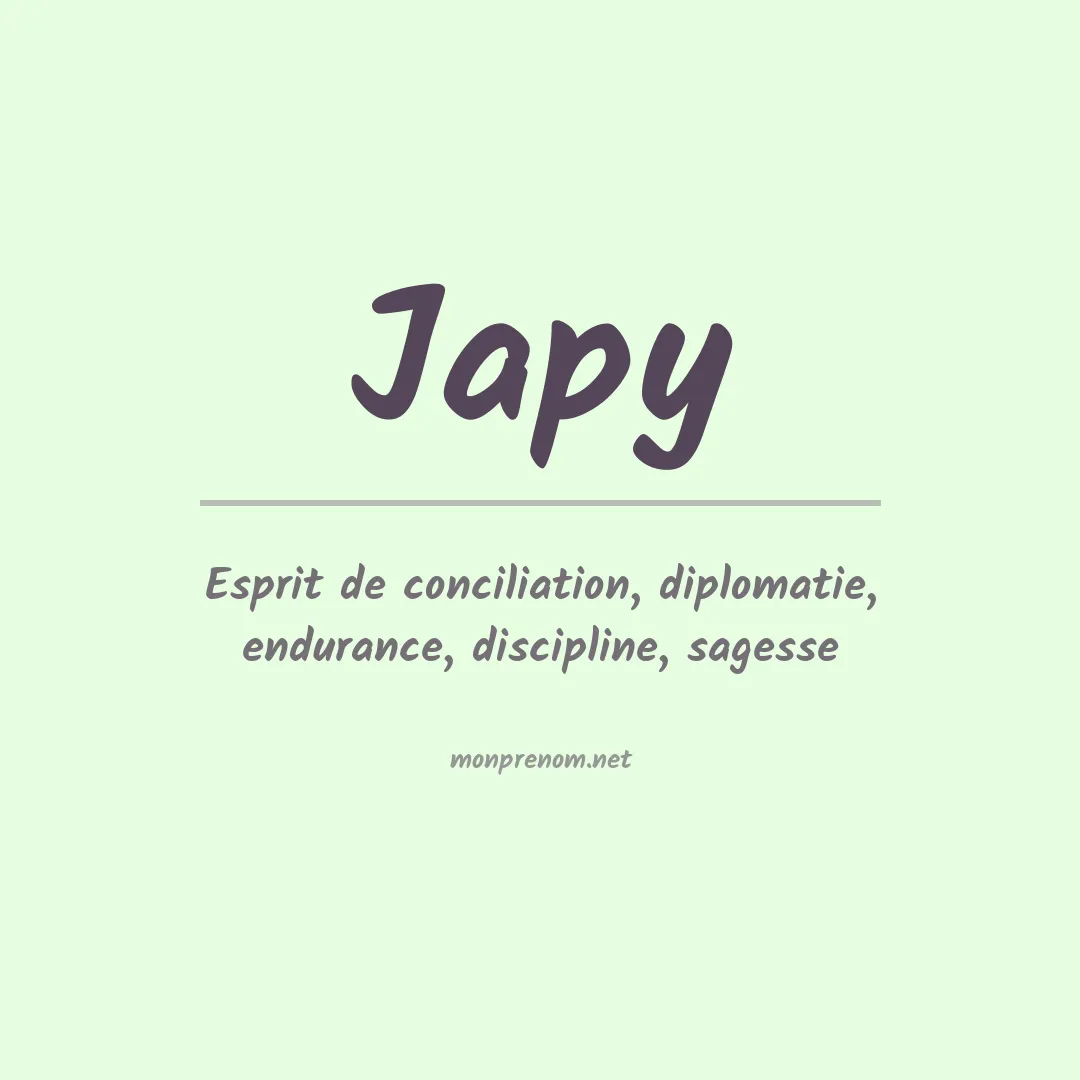 Signification du prénom Japy