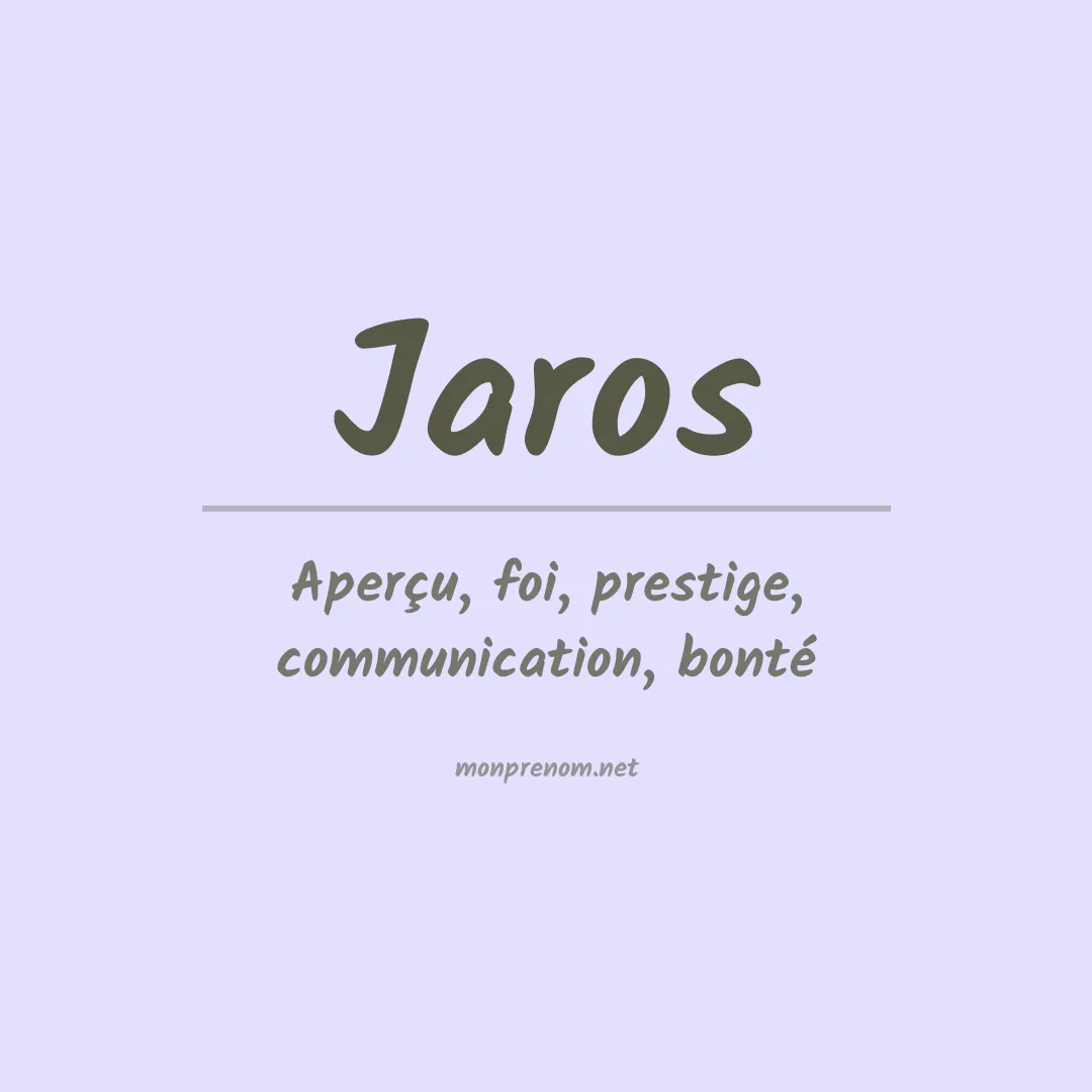 Prénom Jaros