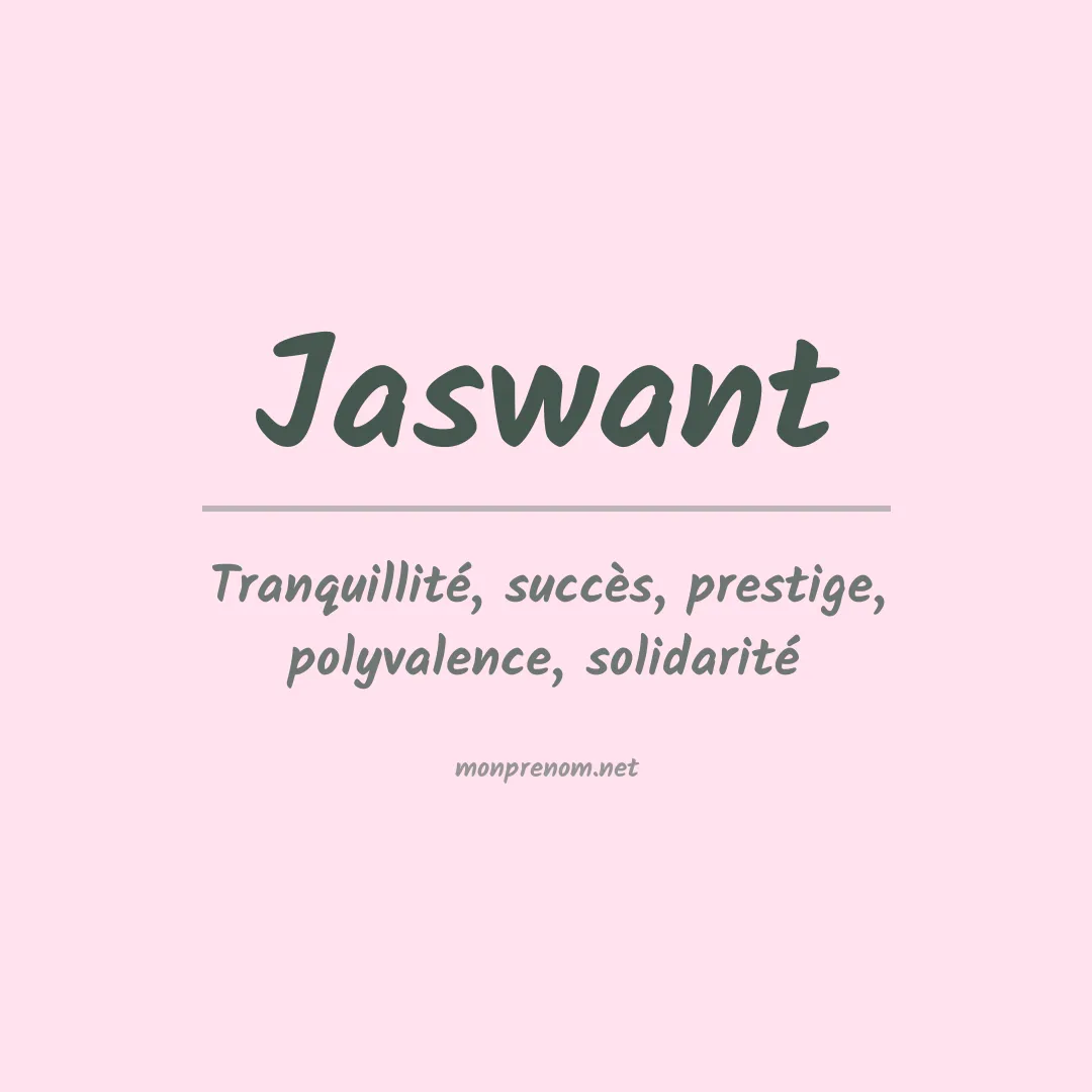 Signification du prénom Jaswant