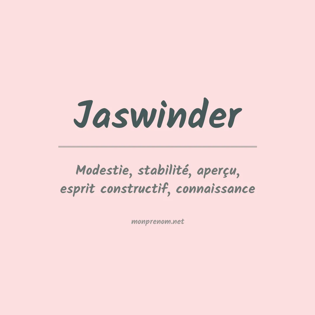 Signification du prénom Jaswinder