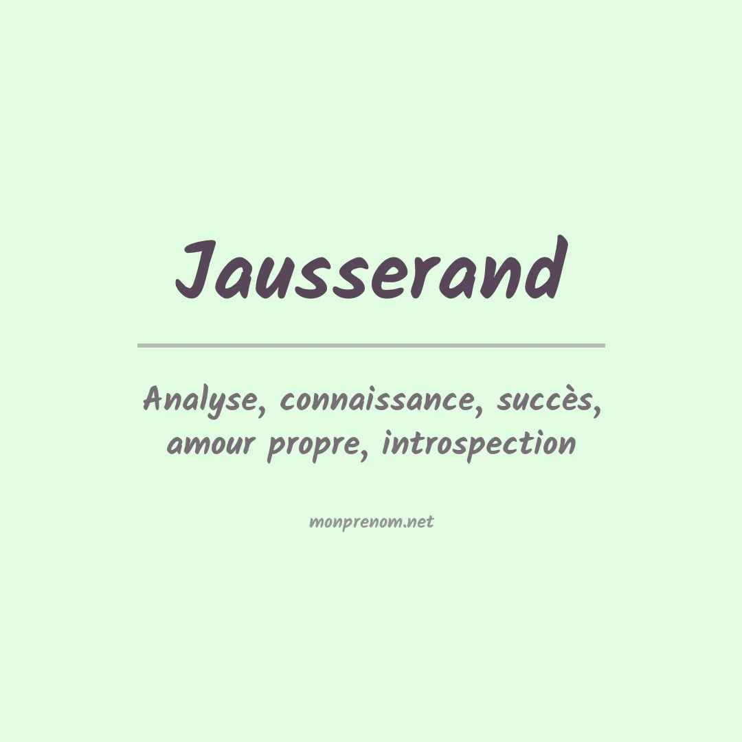 Signification du prénom Jausserand