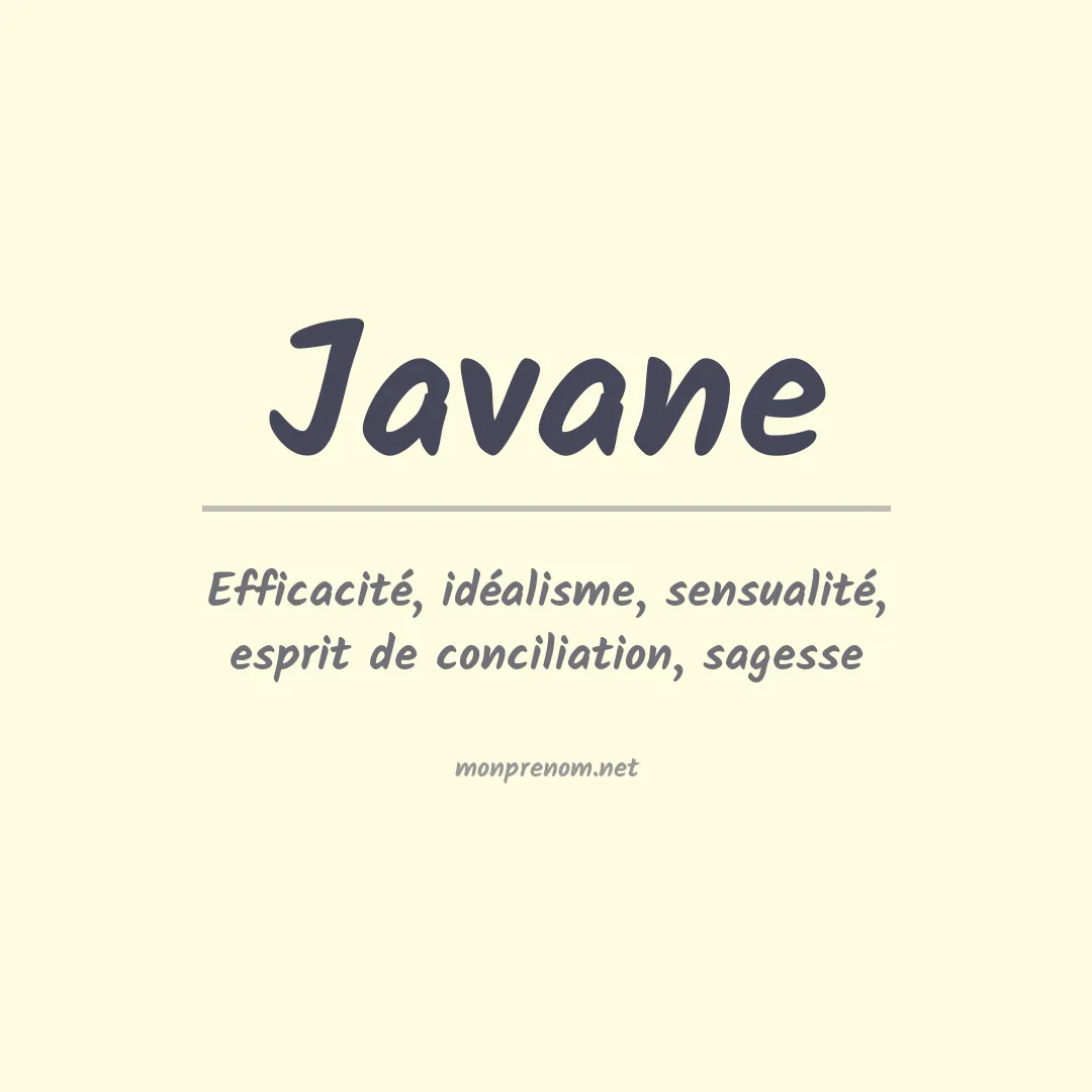 Signification du prénom Javane