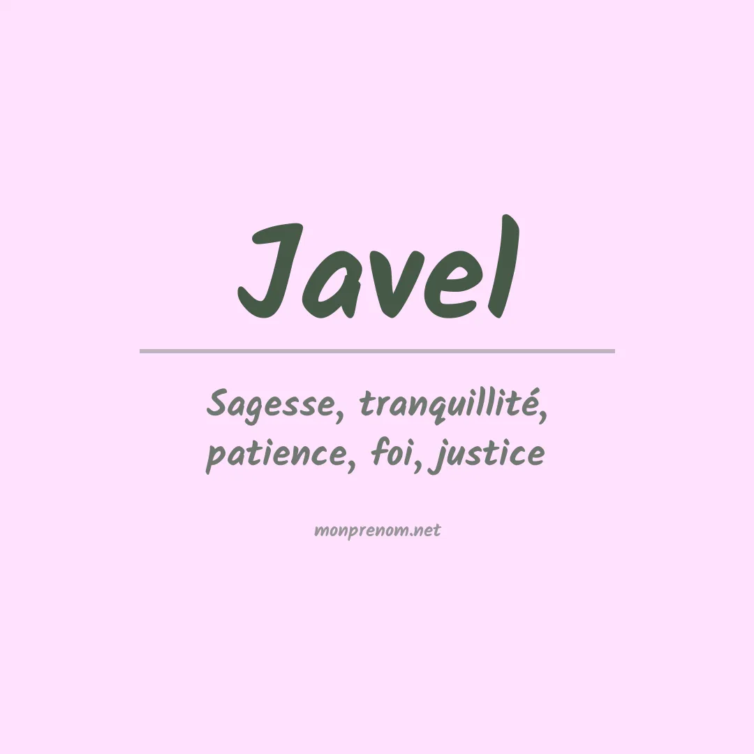 Signification du prénom Javel