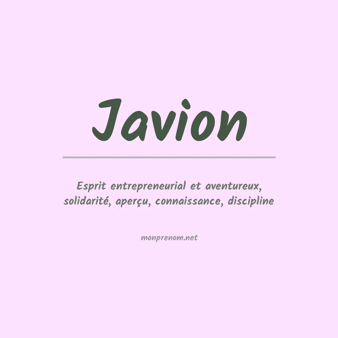 Signification du prénom Javion