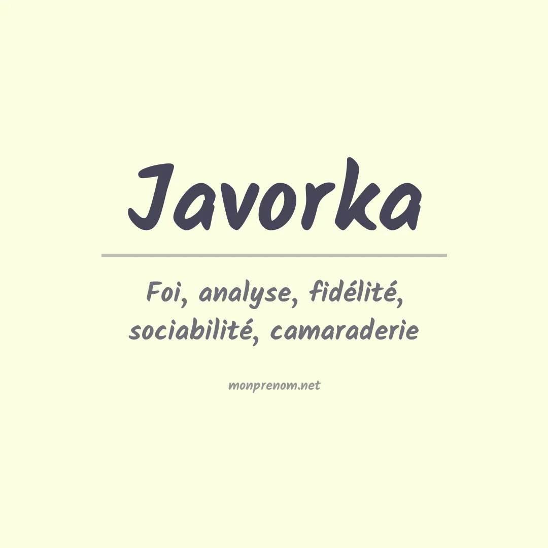 Signification du prénom Javorka