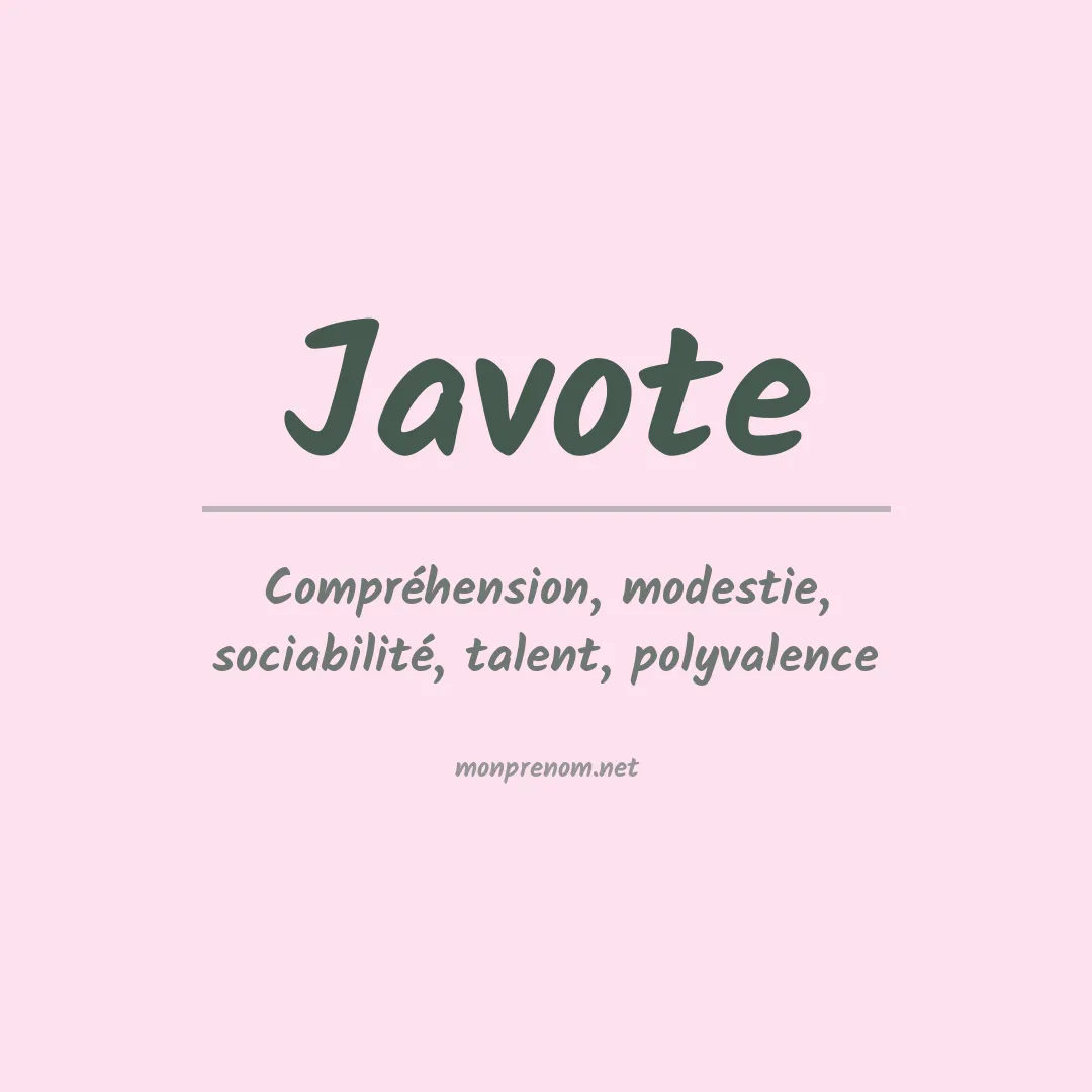 Signification du prénom Javote