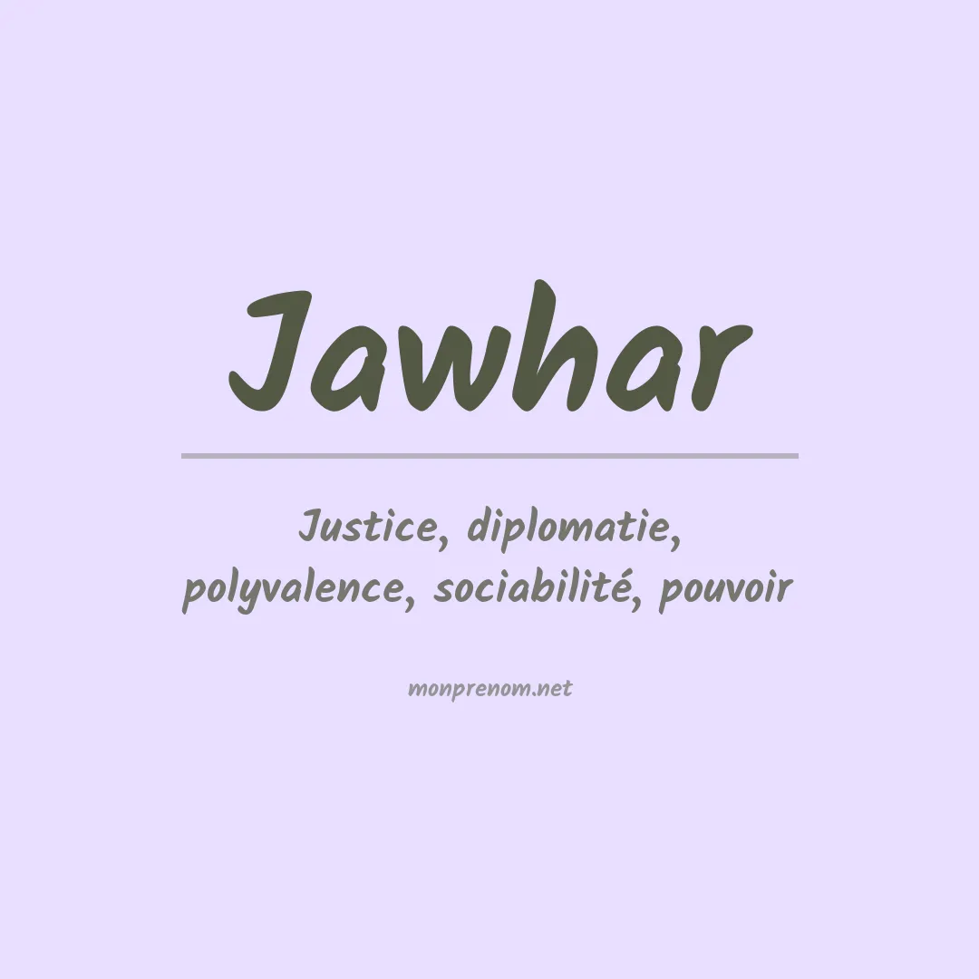 Prénom Jawhar
